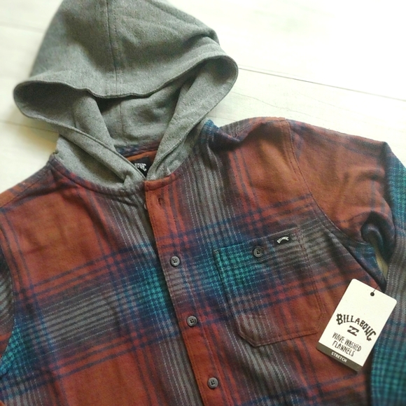 BillABONG NEW Boys Baja Stretch Flannel Shacket - Picture 1 of 7